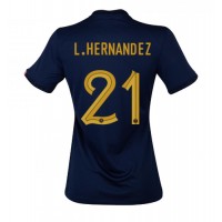 Frankrig Lucas Hernandez #21 Hjemmebanetrøje Dame VM 2022 Kortærmet